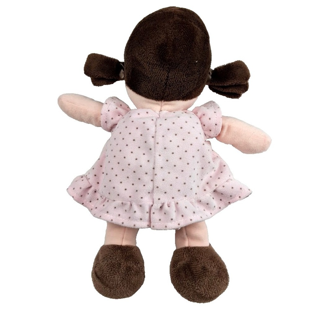10" Child Of Mine Carter's Pink Brown Baby Girl Doll Rattle Toy Lovey - Picture 2 of 3